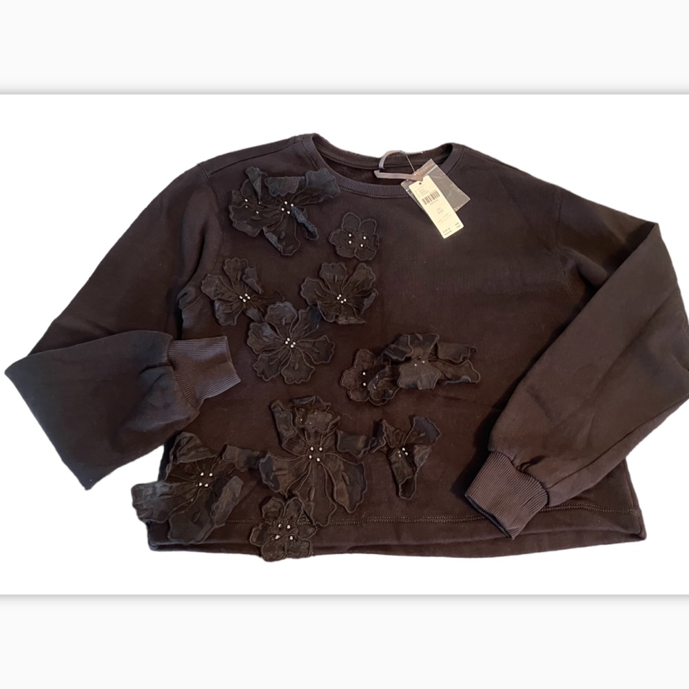 NWT Anthropologie Flower Sweater XXS